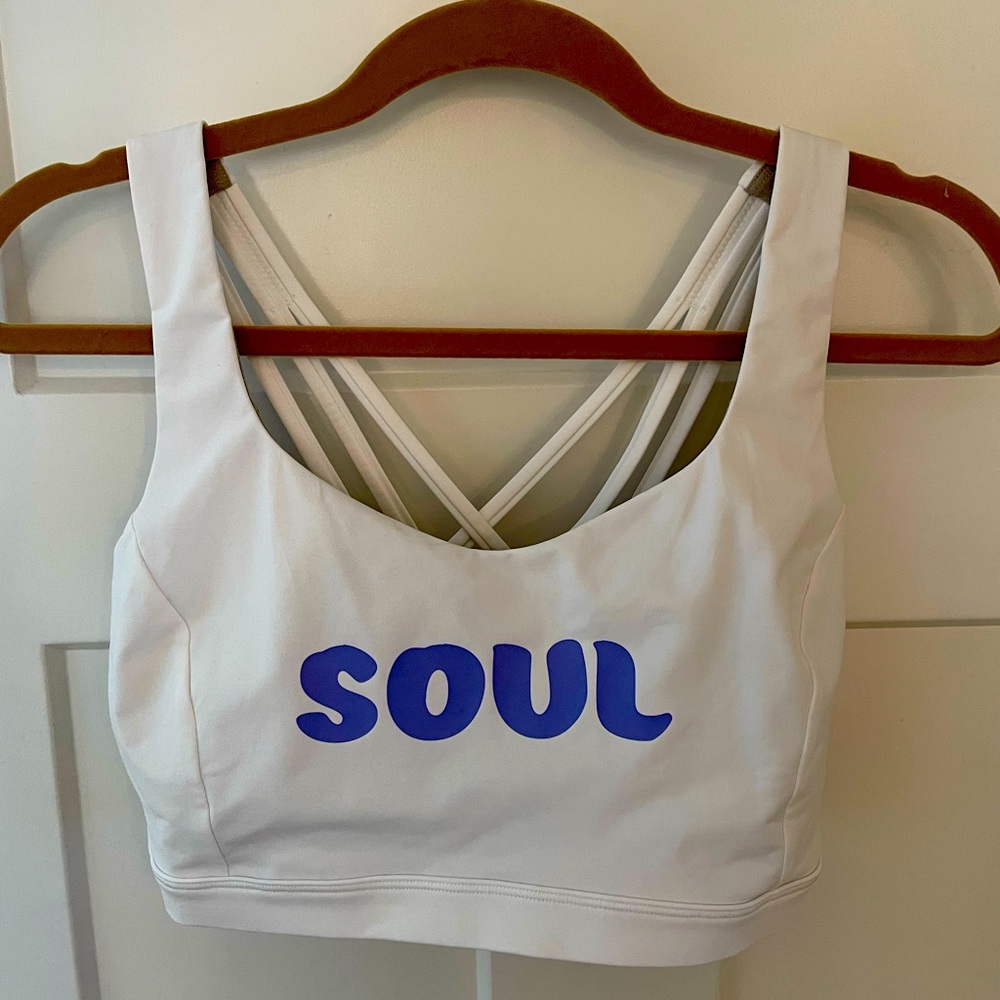 White SoulCycle Lululemon Sports Bra